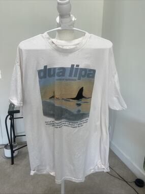 Dua Lipa Shirt Mens XL White Radical Optimism Album Graphic Tee Music Tour FLAW